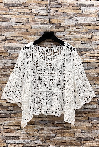 Wholesalers Elle Style - ADELE top in cotton crochet. boho chic and romantic