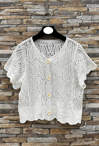 Wholesaler Elle Style - Top CLARISSE cotton crochet vest, bohemian chic and romantic