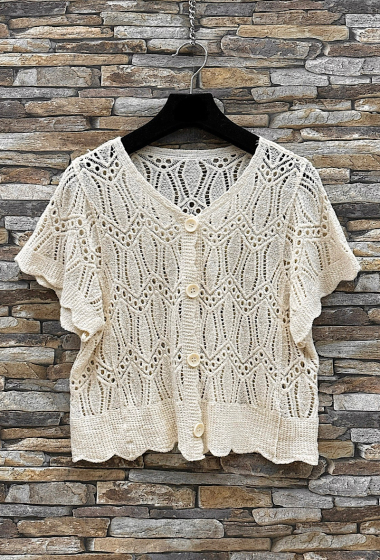 Wholesaler Elle Style - Top CLARISSE cotton crochet vest, bohemian chic and romantic