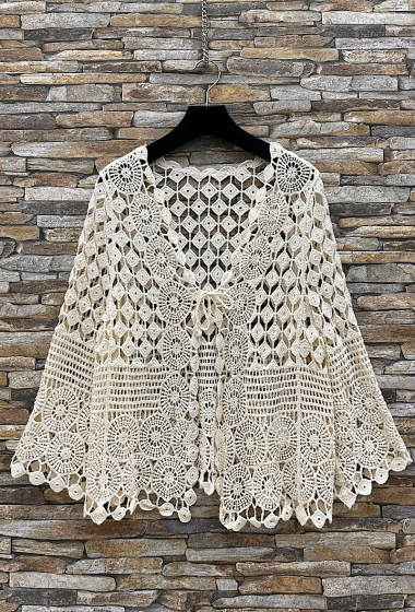 Wholesaler Elle Style - CLARY top in cotton crochet, bohemian chic and romantic