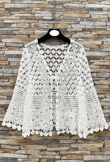 Wholesaler Elle Style - CLARY top in cotton crochet, bohemian chic and romantic