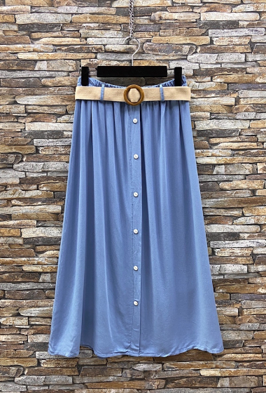 Wholesaler Elle Style - LALY skirt, fluid viscose with button and bohemian belt