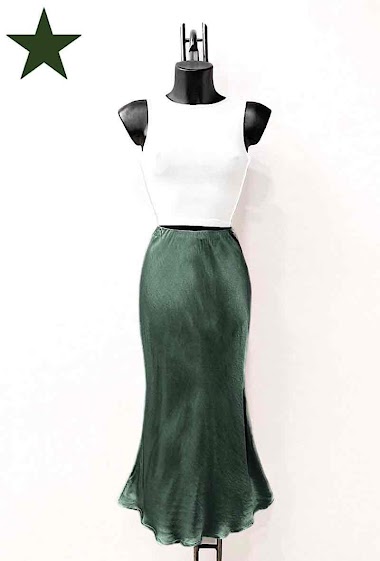 Mayorista Elle Style - OCTAVE skirt, fluid and romantic, satin silk effect, in very silky viscose