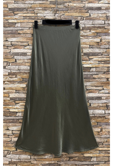 Wholesaler Elle Style - OCTAVE skirt, fluid and romantic, satin silk effect, in very silky viscose