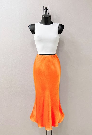Großhändler Elle Style - OCTAVE skirt, fluid and romantic, satin silk effect, in very silky viscose