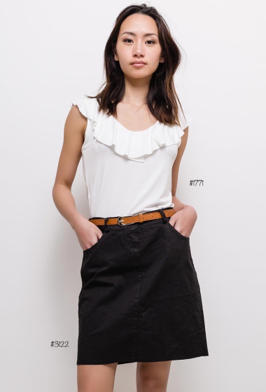 Mayorista Elle Style - ONDINE Falda de algodón con cinturón