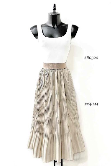 Wholesaler Elle Style - RAYNA pleated skirt with fluid relief effect