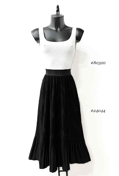 Großhändler Elle Style - RAYNA pleated skirt with fluid relief effect