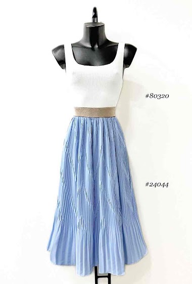 Mayorista Elle Style - RAYNA pleated skirt with fluid relief effect