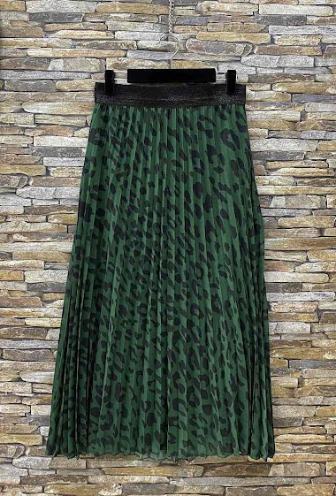 Mayorista Elle Style - RISSA pleated skirt, iridescent elastic waistband, very fluid with viscose lining.