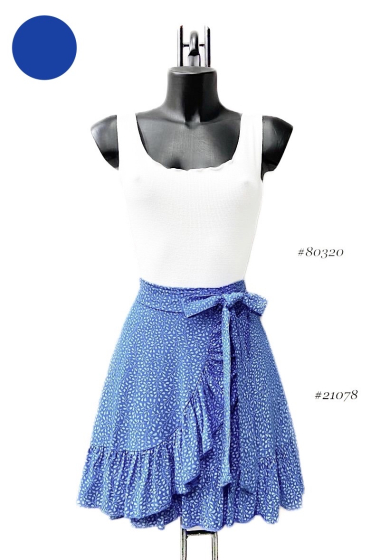 Wholesaler Elle Style - RITA Flowing ruffled skirt with flower print.