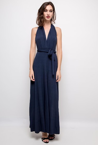 Großhändler Elle Style - Mlle MISS Langes Multi-Positions-Kleid aus Viskose