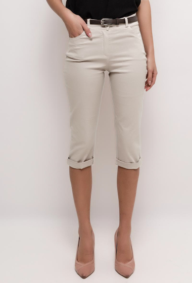 Wholesaler Elle Style - Cropped CORSAIRE chino pants in cotton with 2 front pockets