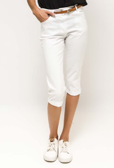 Wholesaler Elle Style - Cropped CORSAIRE chino pants in cotton with 2 front pockets