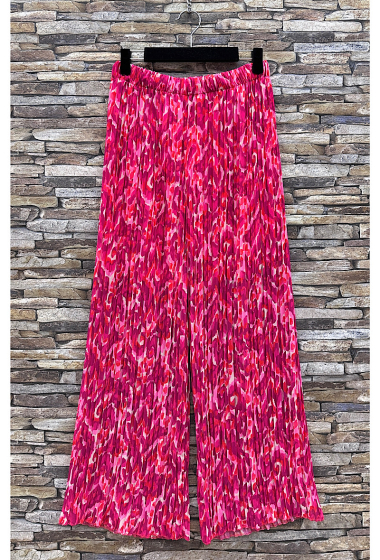 Wholesaler Elle Style - Very fluid pleated ALMA pants, printed with viscose lining.