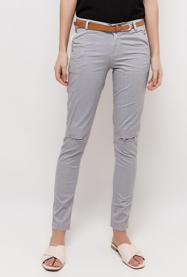 Wholesaler Elle Style - Classic chino trousers, destroy.