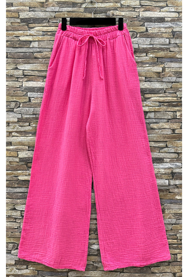 Wholesaler Elle Style - GIULIA pants in cotton gauze with front pockets