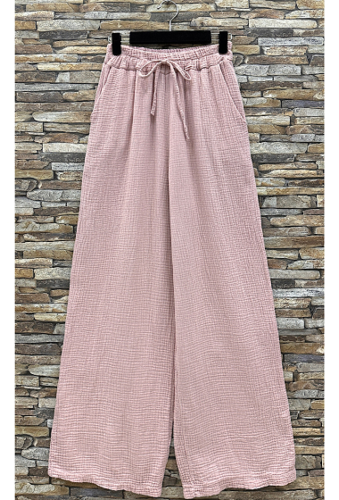 Wholesaler Elle Style - GIULIA pants in cotton gauze with front pockets