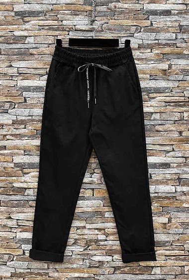 Wholesaler Elle Style - LUCAS pants, very stretchy, casual jogging effect with front pockets