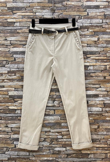 Wholesaler Elle Style - LUCIA Classic plain pants, very strech with romantic front pockets.