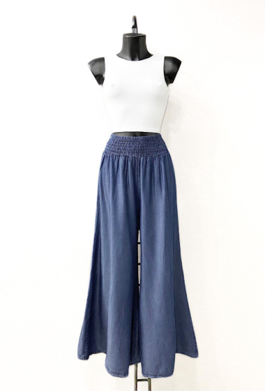 Wholesaler Elle Style - MAELLE pants in lyocell, very wide and fluid denim effect
