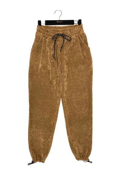 Großhändler Elle Style - Trousers / chenille knit / thick fleece plaid effect, with pocket, very soft.