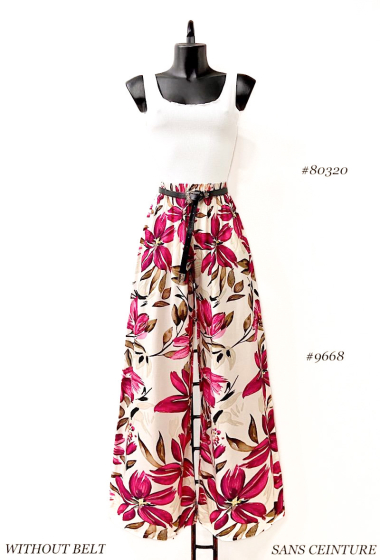 Wholesaler Elle Style - Wide printed MELANIE trousers, fluid and romantic in viscose