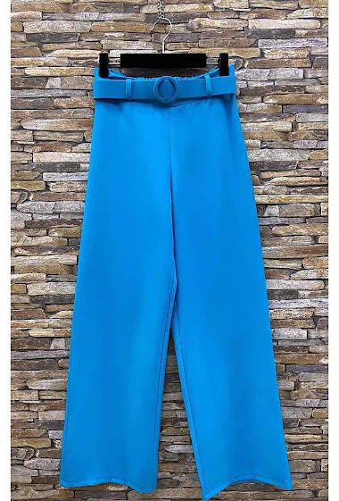 Wholesaler Elle Style - NYNI wide pants, palazzo Chic Automnale with handmade belt.