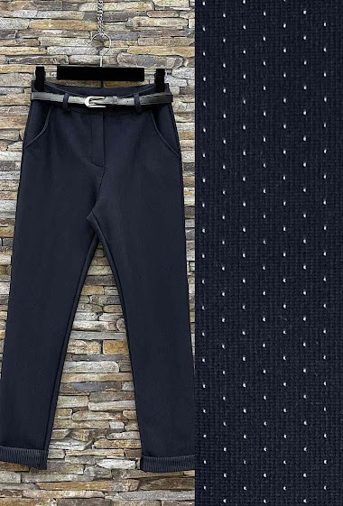 Wholesaler Elle Style - PAUL Trousers, Chic, Autumnal, High Waist Patterned with Pockets