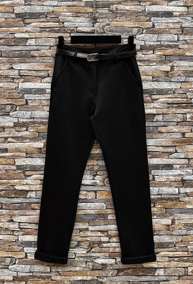 Mayorista Elle Style - Pantalón PAUL en milano Chic Otoño Cintura Alta estampado con bolsillos