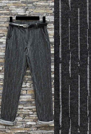 Grossiste Elle Style - Pantalon PAUL en milano Chic Automnale Taille Haute à motif avec poches