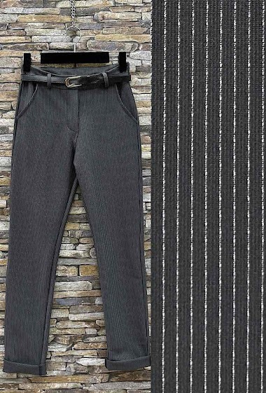 Wholesaler Elle Style - PAUL Trousers, Chic, Autumnal, High Waist Patterned with Pockets