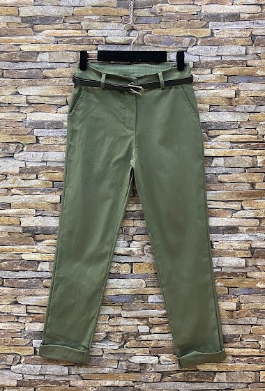S_LUCQUE Classic plain pants, very strech with romantic front pockets.