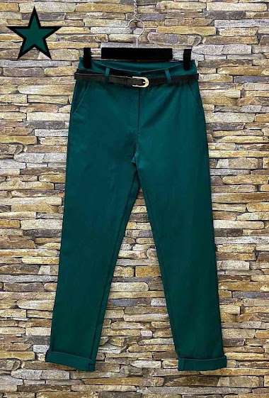 Mayorista Elle Style - S LUCQUE Pantalón liso clásico muy elástico con románticos bolsillos delanteros