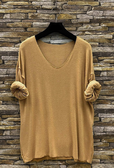 Wholesaler Elle Style - MATHILDE sweater in V-neck with long sleeves