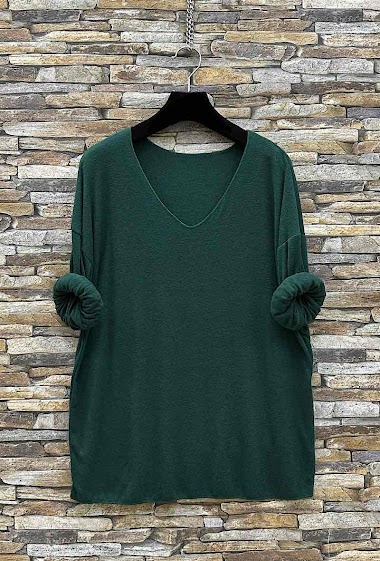 Wholesaler Elle Style - MATHILDE sweater in V-neck with long sleeves