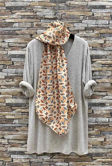 Wholesaler Elle Style - MATTY sweater with long-sleeved V-neck scarf