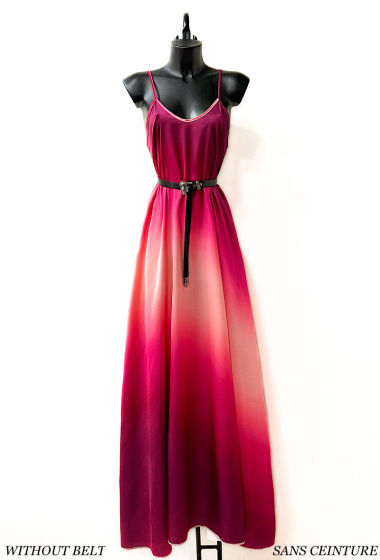 Wholesaler Elle Style - AGNES dress in satin, printed, very fluid, romantic, chic and trendy