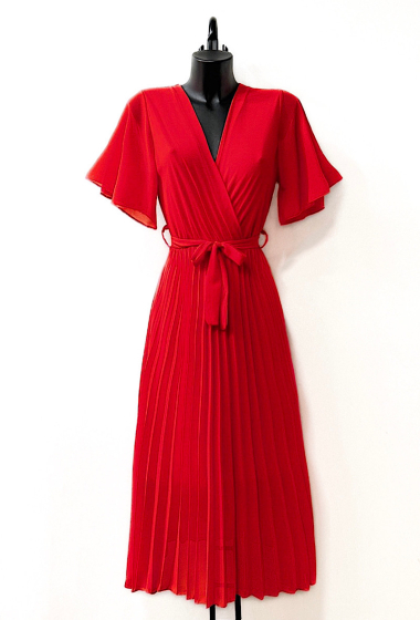 Wholesaler Elle Style - ALIRA dress, crossed, fluid pleated with viscose lining