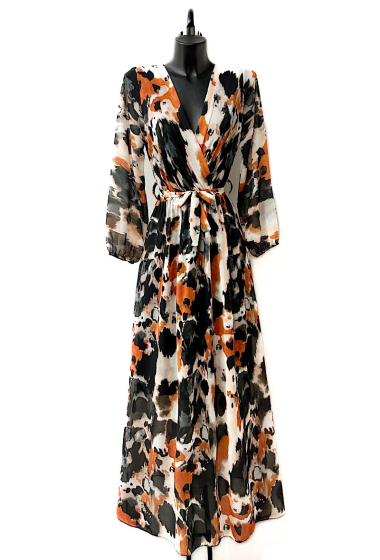 Großhändler Elle Style - AURIRA wrap dress . printed. with lining and long sleeves