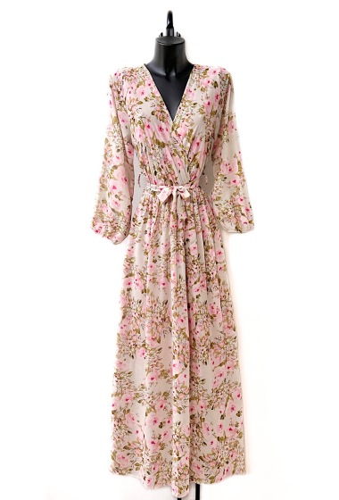 Großhändler Elle Style - AURORA Crossover-Kleid. bedruckt mit Futter und langen Ärmeln