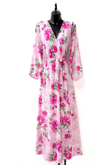 Großhändler Elle Style - AURORA Crossover-Kleid. bedruckt mit Futter und langen Ärmeln