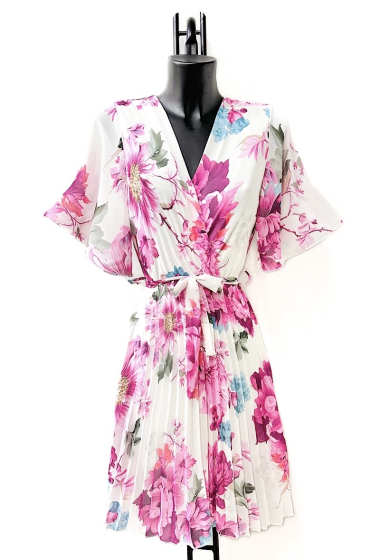 Großhändler Elle Style - ALITA Crossover-Kleid, fließend plissiert mit Viskosefutter