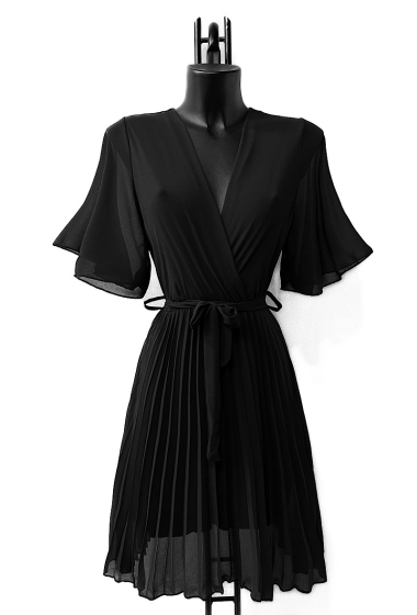 Großhändler Elle Style - ALITA Crossover-Kleid, fließend plissiert mit Viskosefutter