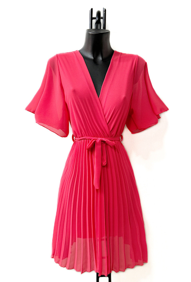 Wholesaler Elle Style - BETHANY crossed dress, fluid pleated with viscose lining