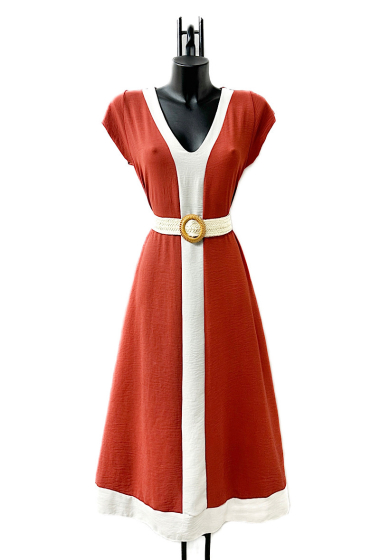 Wholesaler Elle Style - BICOLORE dress, fluid and romantic