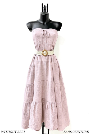 Wholesaler Elle Style - JESTY strapless dress in cotton gauze.