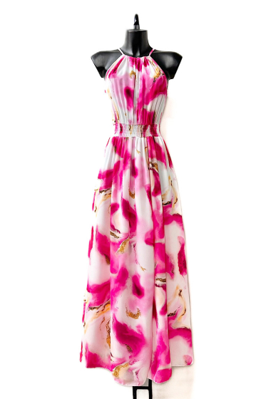 Großhändler Elle Style - Sehr fließendes CARINA-Kleid, bedruckt mit Schlitz vorne, romantisch, schick und trendig