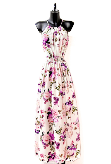 Großhändler Elle Style - Sehr fließendes CARINA-Kleid, bedruckt mit Schlitz vorne, romantisch, schick und trendig