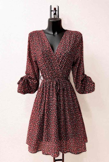 Wholesaler Elle Style - DIANE crossover dress with long sleeves, with lining.
